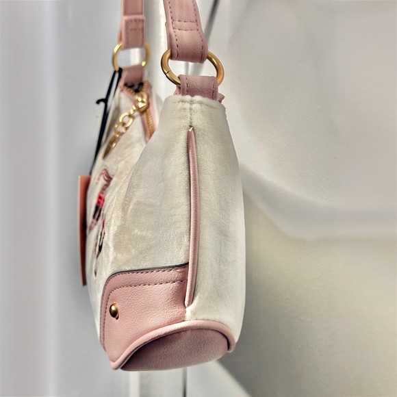 Juicy Couture Y2K Crystal Retro Vibe Shoulder Bag in Pink and Off White - Picture 3 of 8